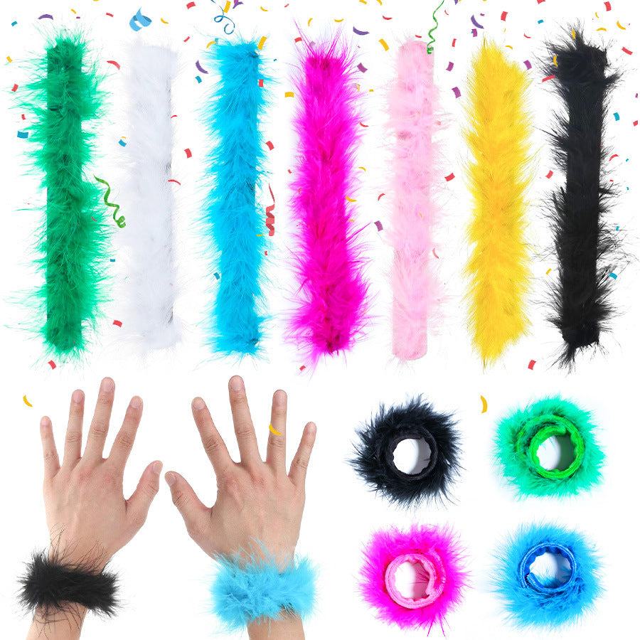 Color Turkey Feather Pop Fur Headdress Gift Bracelets
