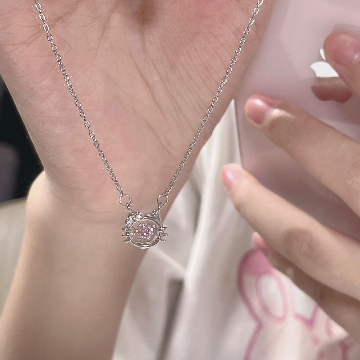 Korean Style Sweet Loving Heart Love Female Necklace