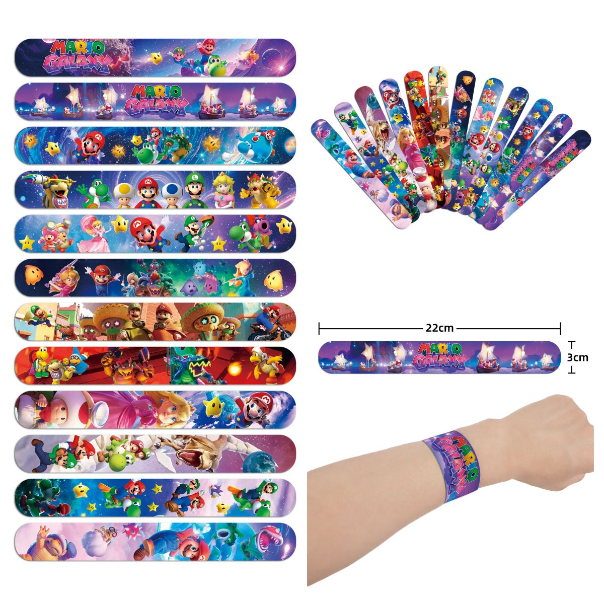 Children's Mary Pop Cartoon Anime Galaxy Mario Planet Bracelets