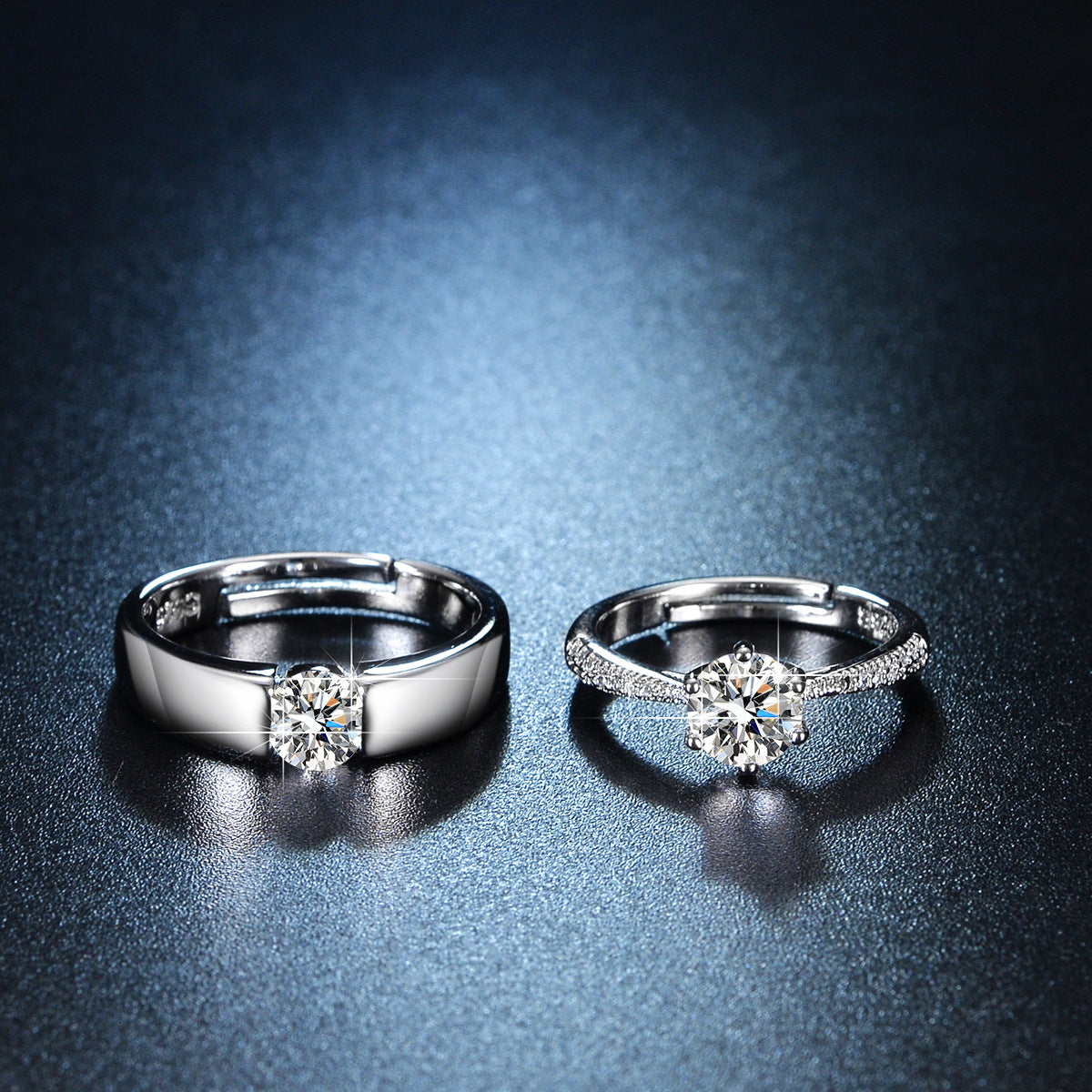 Women's Korean Style Diamond Simulation Personality Couple Ring