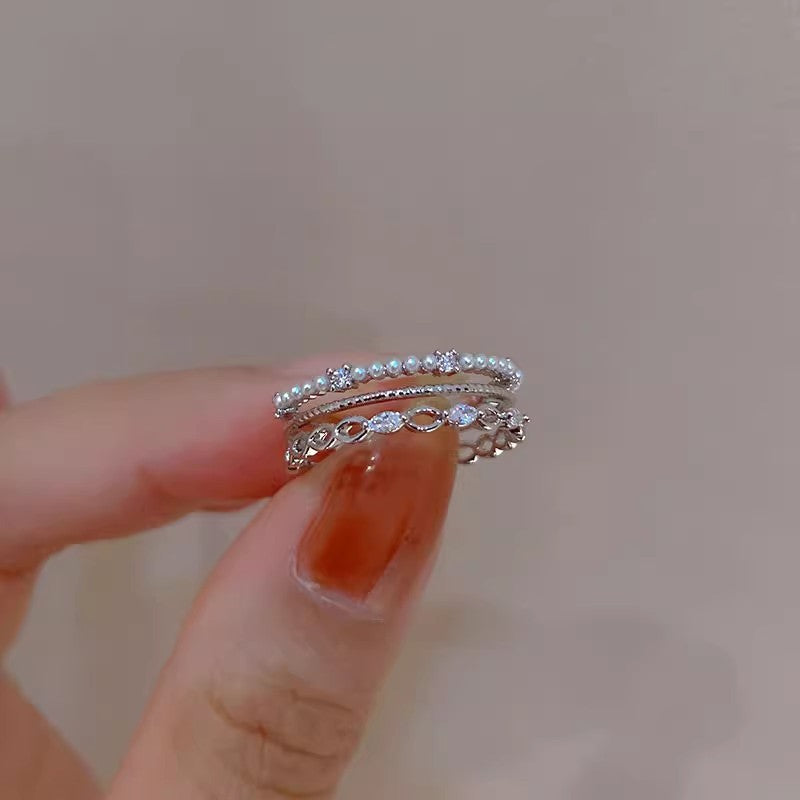 Zircon Simple Female Opening Adjustable Index Finger Light Luxury Rings