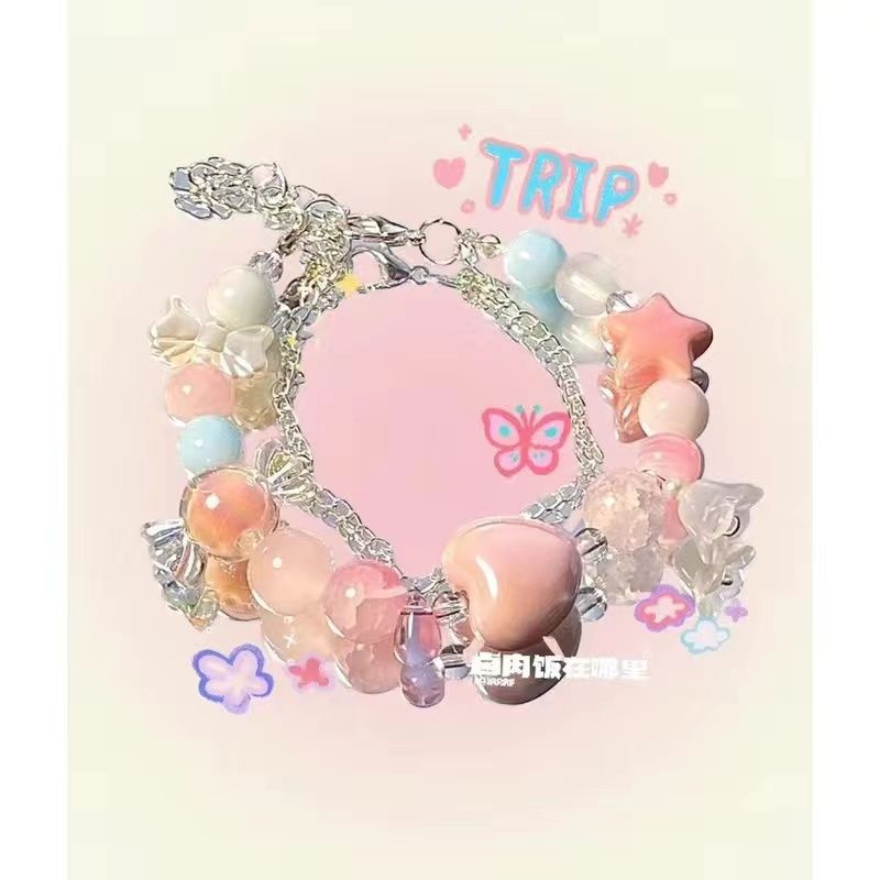 Women's Day Dopamine Handmade Beaded Good-looking Double Layer Twin Gift Small Bracelets
