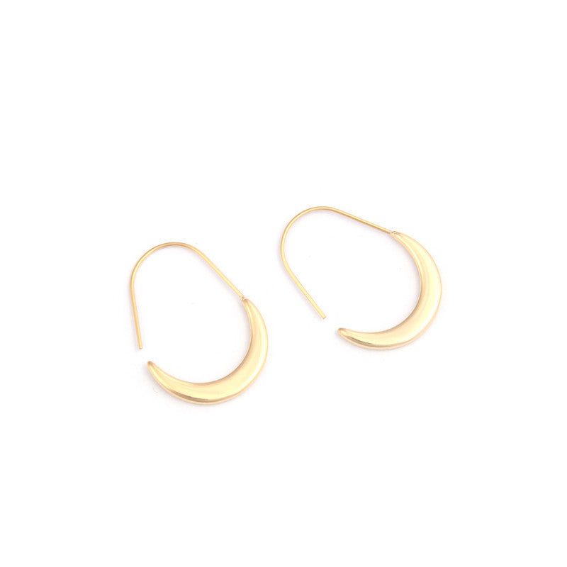 Oval Art Modeling Large Circle Eardrop Stud Earrings