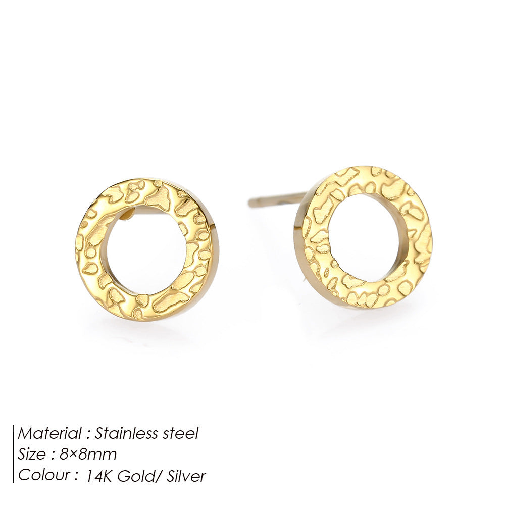Women's Stainless Steel Electroplated Gold Fashion Ear Stud Earrings