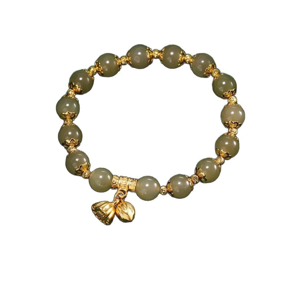 Big Flat Buckle Simple Female Lucky Beads Bracelet