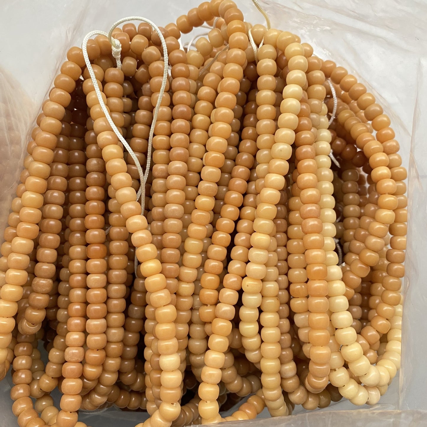 Women's & Men's White Jade Bodhi Corypha Old Barrel Beads Seed Buddha Crafts Bracelet