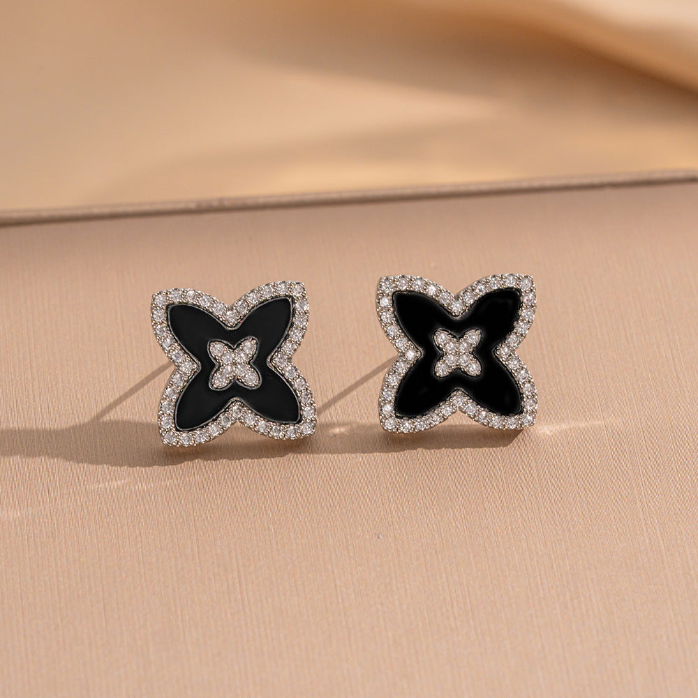 Simple Classic All Match Fashion Zircon Earrings