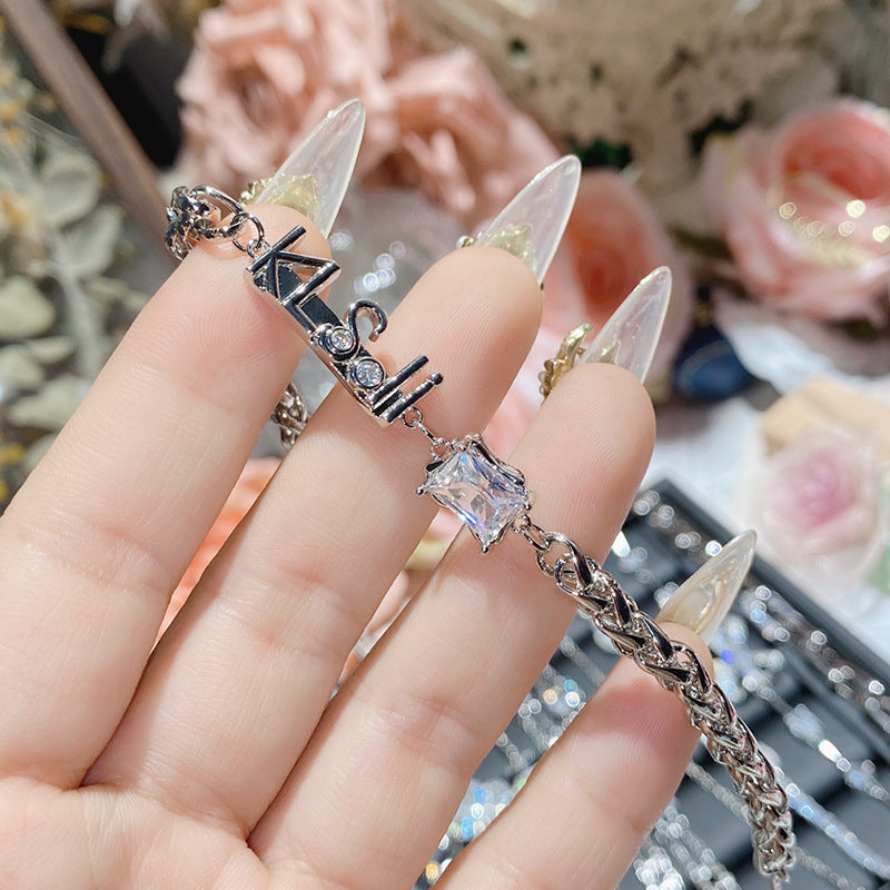 Camellia Bright Luminous Platinum Series Plated Zircon Super Flash Light Bracelet