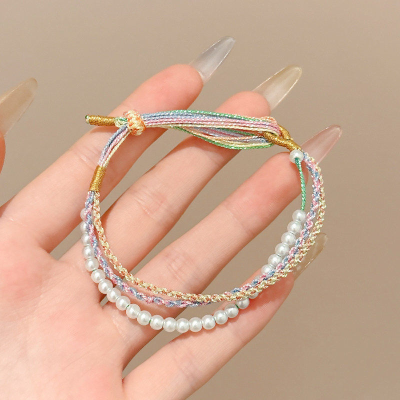 Women's & Men's Colorful Braided Rope Thread Design Simple Bracelet