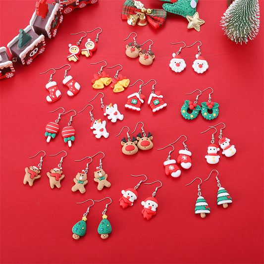 Christmas Series Cute Fashion Exquisite Santa Earrings