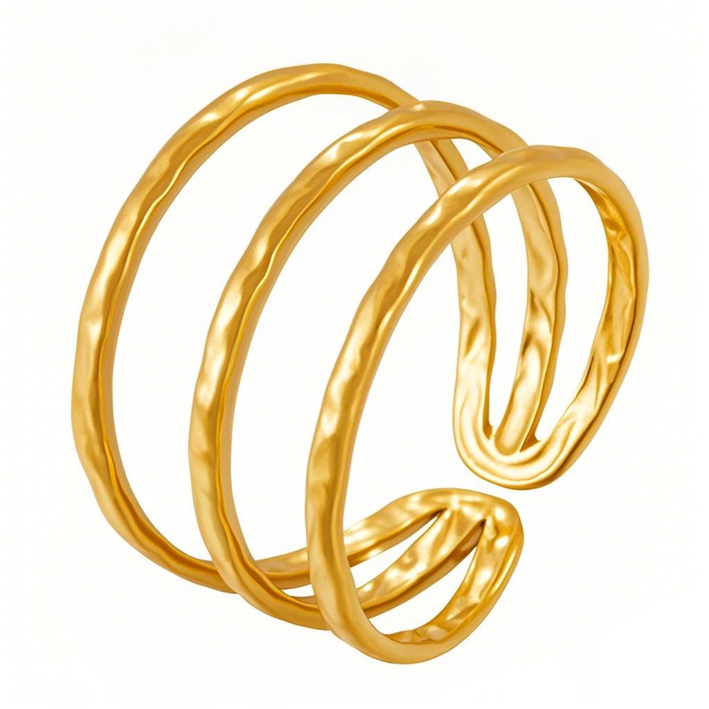 Stainless Steel Irregular Line Love Heart-shaped High-grade Ring