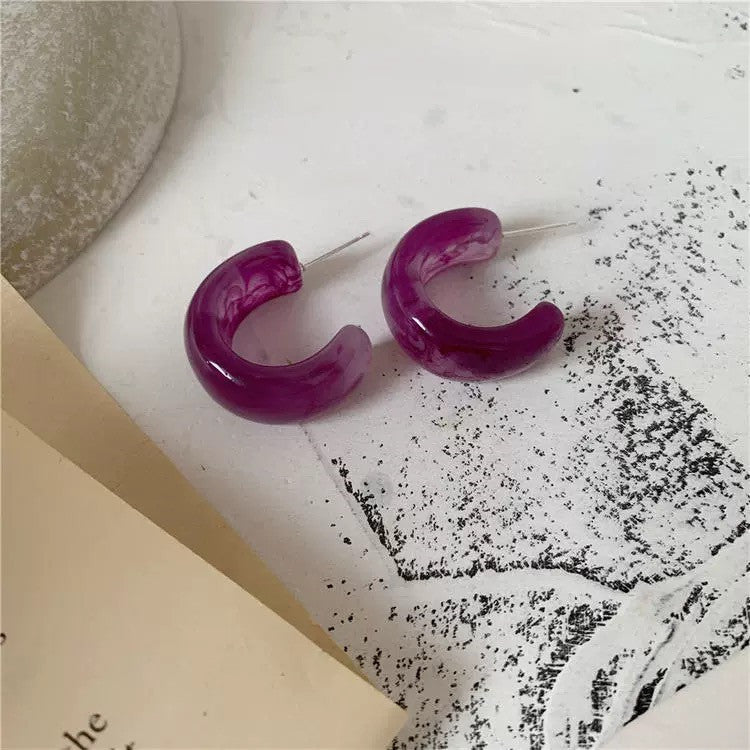 Trendy Blooming Purple Shaped Stylish Graceful Earrings