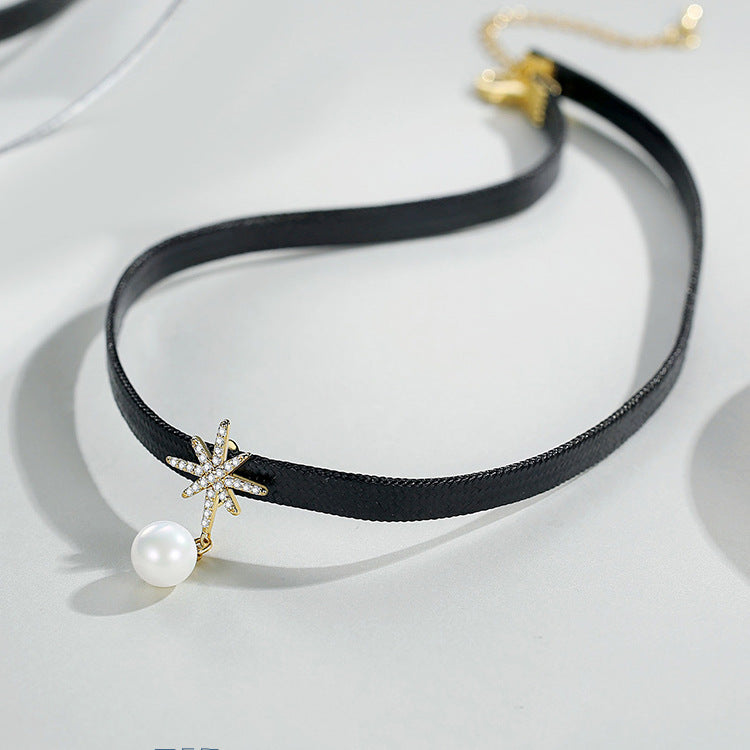 Female Neck Band Short Black Clavicle Necklaces