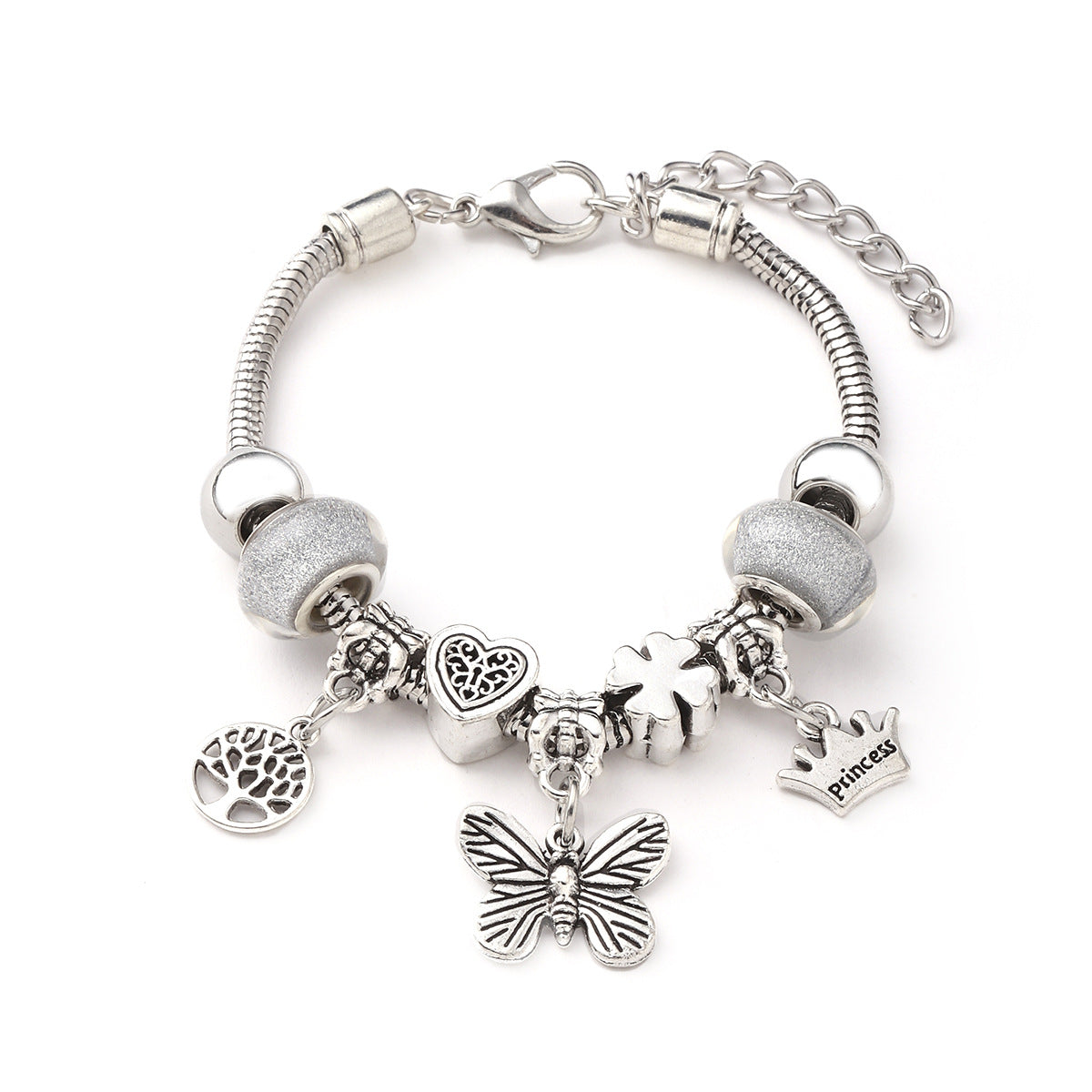 Glass Bead Small Elephant Lucky Tree Retro Transparent Bracelet