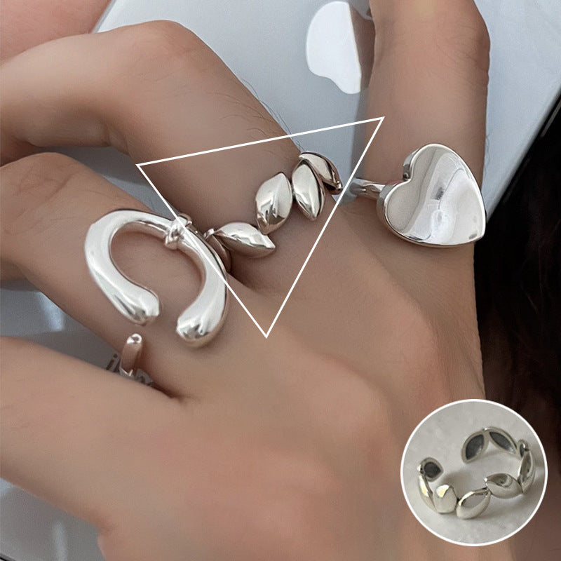 Roman Numeral Female Retro Fashion Chain Open Hip Hop Ring