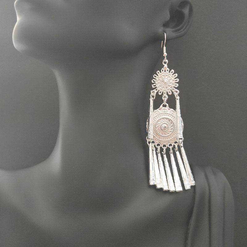 Chinese Lady Long Tassel All Match Earrings