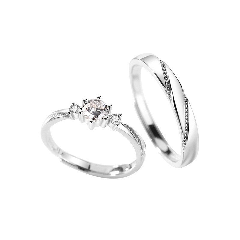 Women's & Men's Rhinestone Couple Love At First Sight Rings