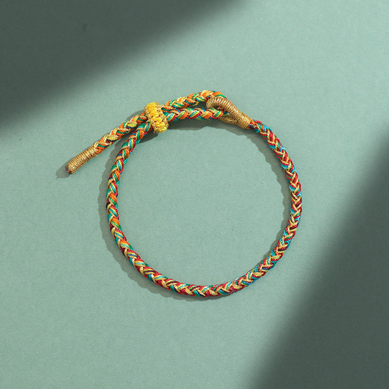 Festival Colorful Rope Carrying Strap Handmade Woven Bracelet