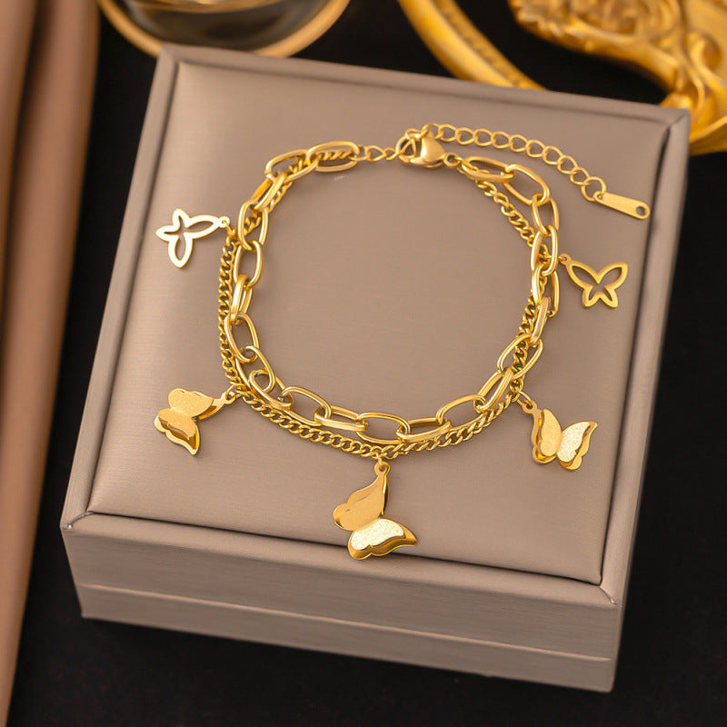 Titanium Steel Female Gold Fashion Light Luxury High Bracelets