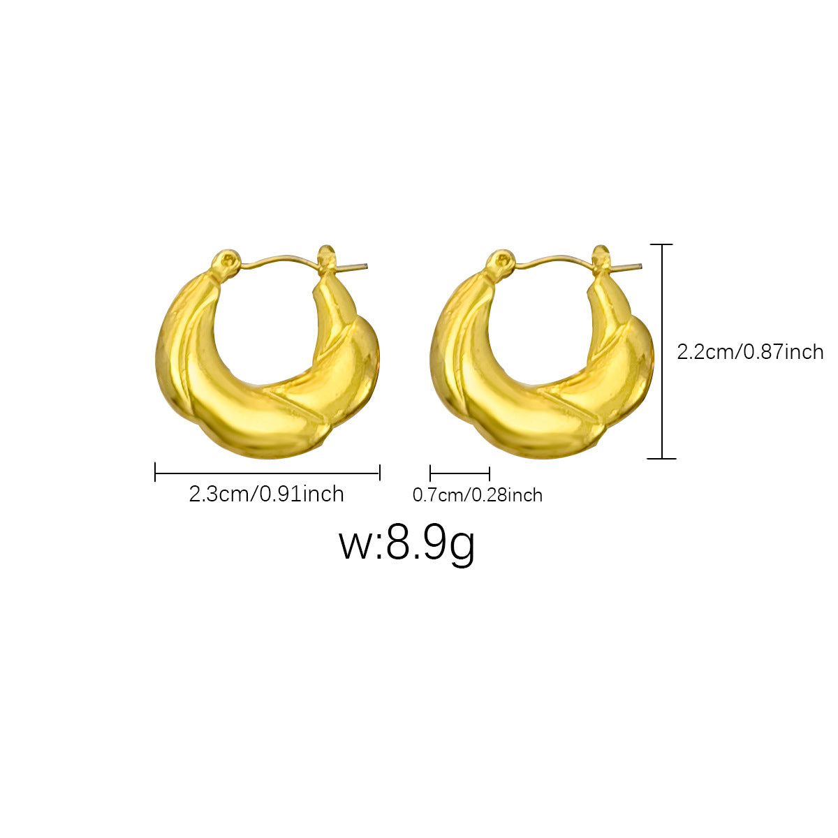 Women's Gold Light Luxury Stainless Steel Simple Trendy Earrings
