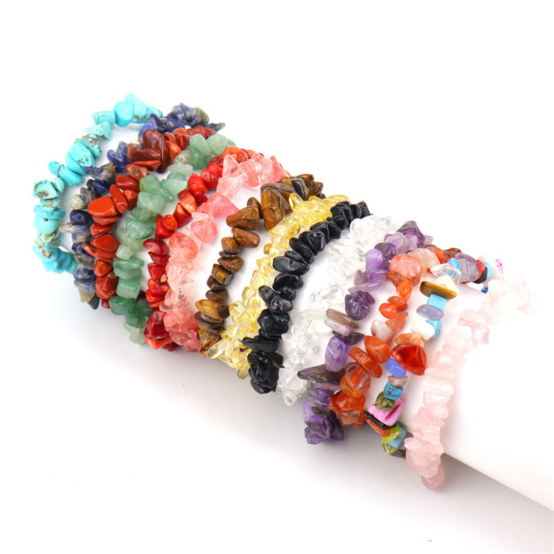 Retro Natural Crystal Gravel Amethyst Brace Lace Bracelets