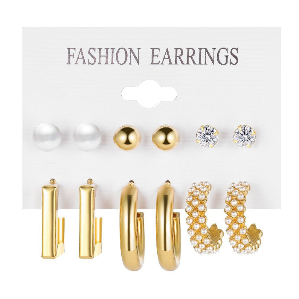 Retro Diamonds Pearl Butterfly Enamel Suit Fashionable Earrings