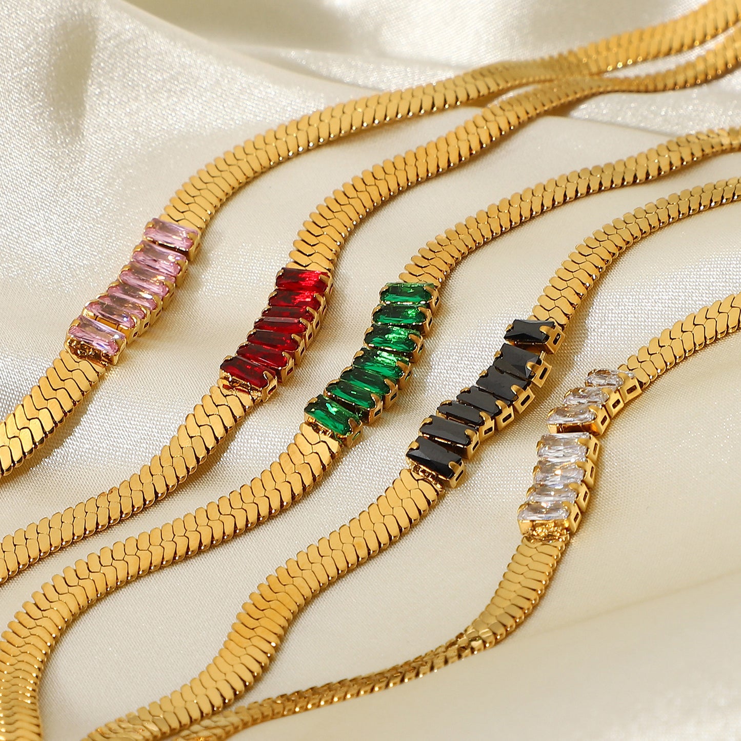 Stainless Steel Snake Bones Chain Simple Gold-plated Fashion Bracelets