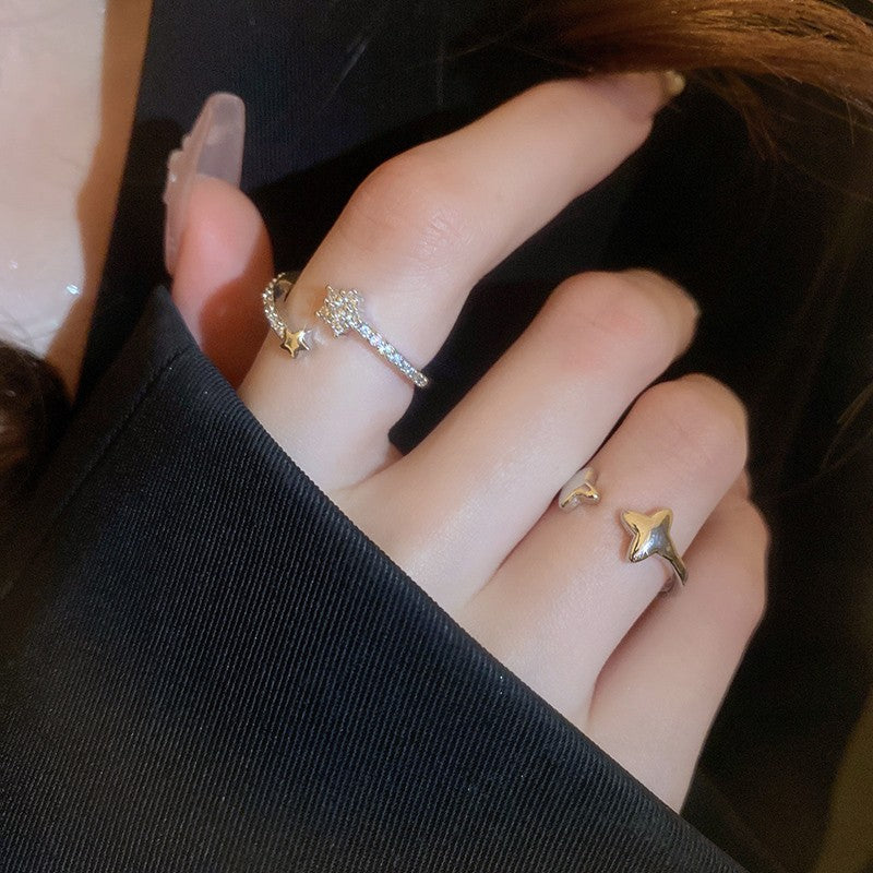 Style Stars Open Niche Design Zircon Index Finger Temperament High Rings