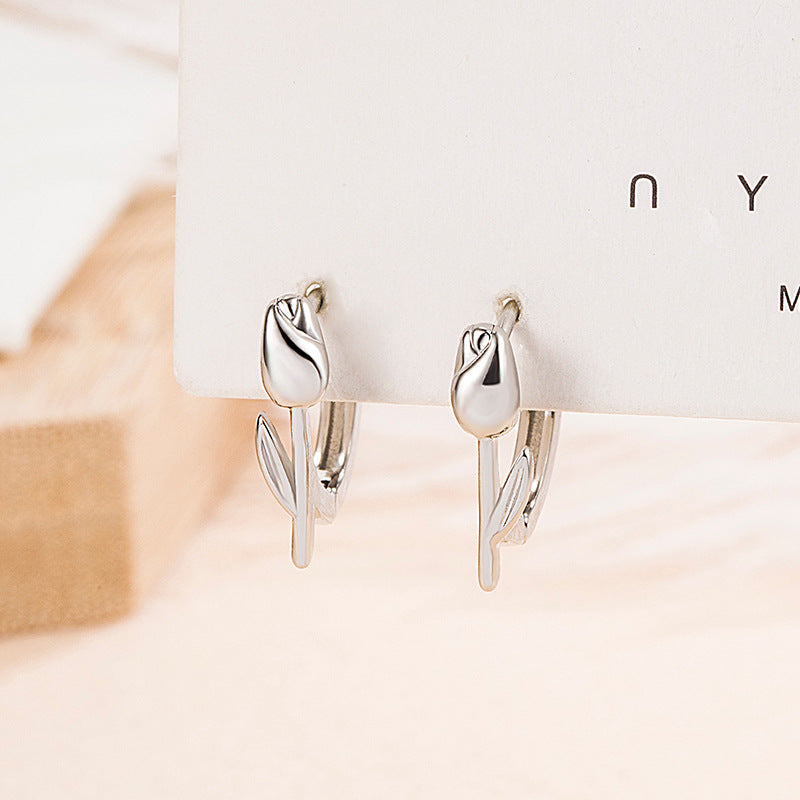 Women's Cold Style Tulip Flower Clips Summer High Rings