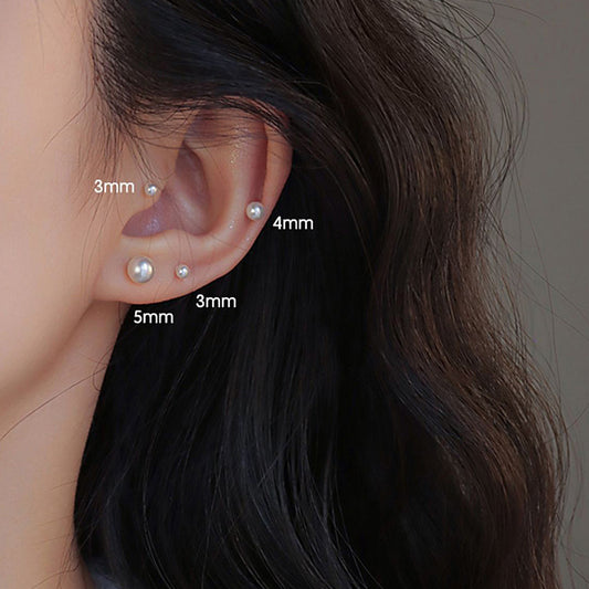 Women's Commute Before Sleep Minimalist Pearl For Simple Personalized Stud Earrings