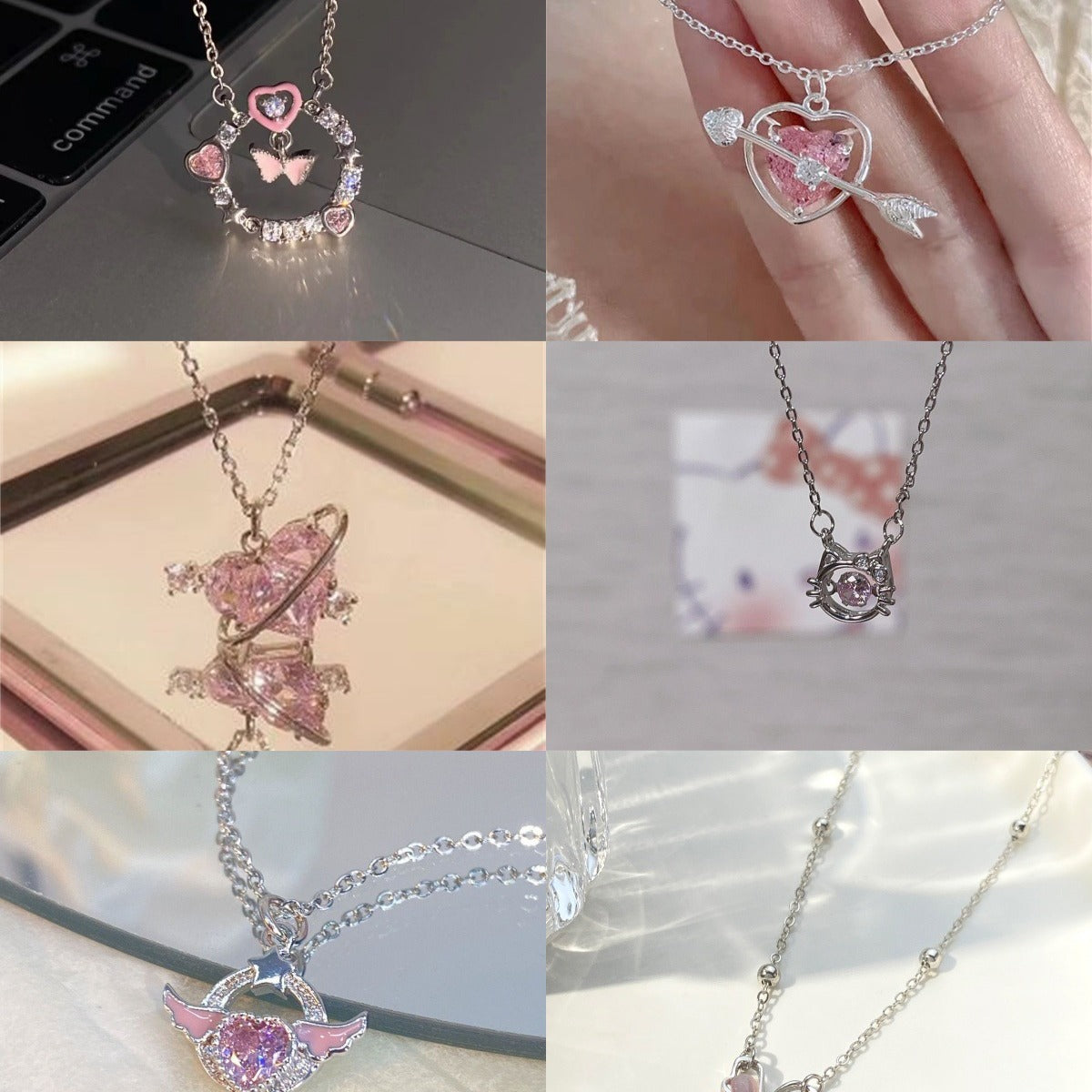 Korean Style Sweet Loving Heart Love Female Necklace
