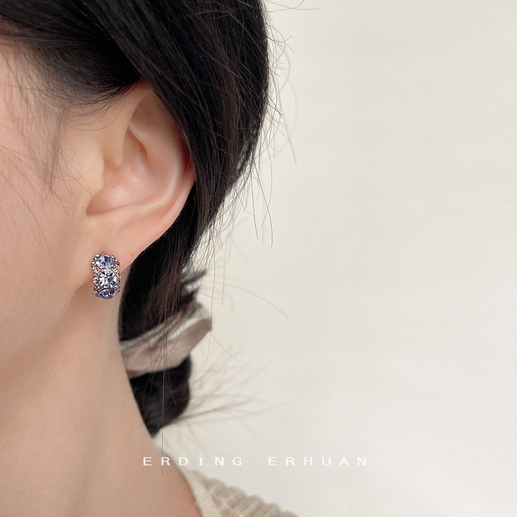Simple Commute Geometry Pattern In Purple Stud Earrings
