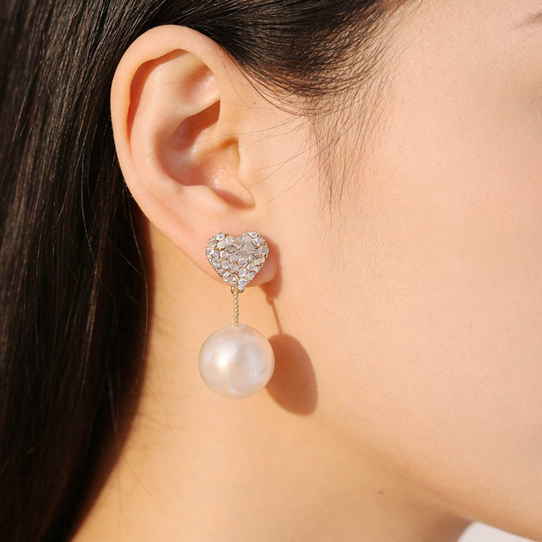 Women's Inlaid Zircon Love Heart Affordable Luxury Fashion High-grade Small Stud Earrings