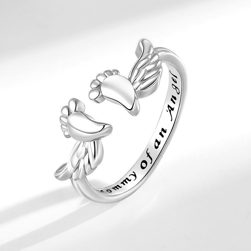 Angel Female Sweet Warm Elegant Footprints Rings