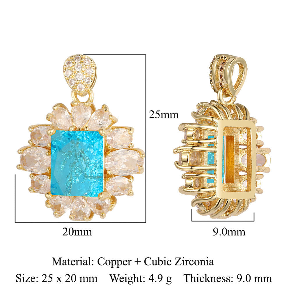 Water Drop Square Heart-shaped Leaves Female Pendants