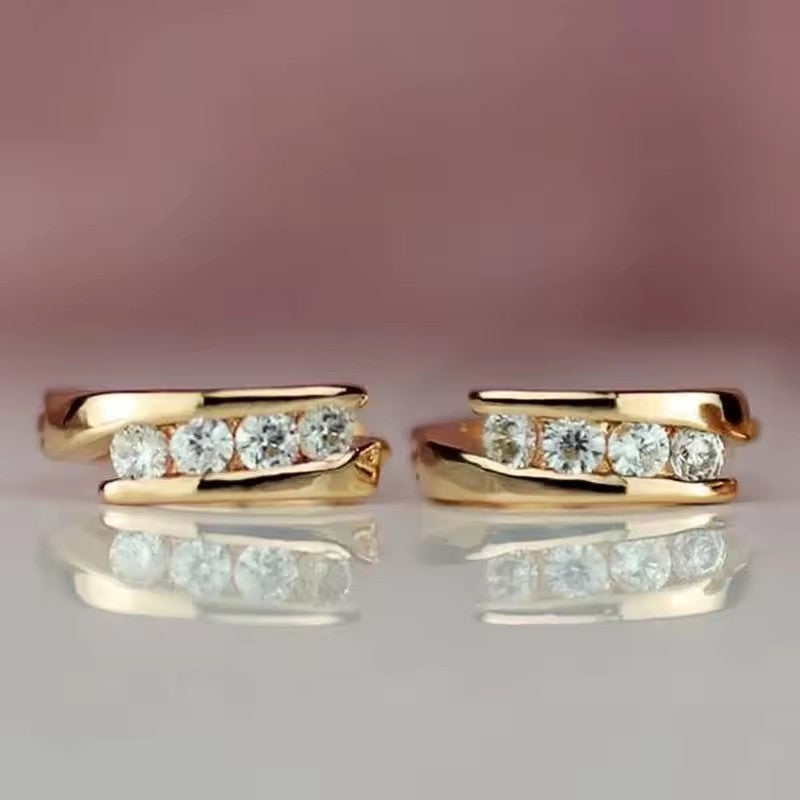 Women's Trendy Super Shiny Temperament Exquisite Versatile To Make Round Earrings