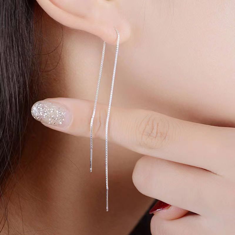 Sier Needle Long Temperament Wild Tassel Chain Super Fairy Ear Line