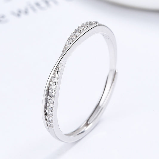 Sterling Sier Cross Female Style Simple Cold Rings