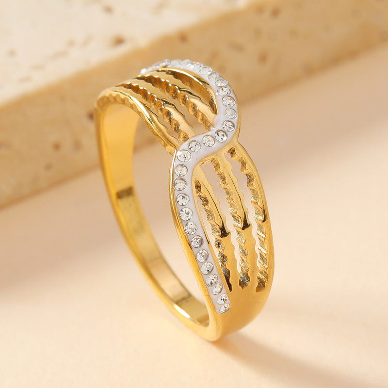 Stainless Steel Exaggerated Personalized Cut Hollow Line Rings