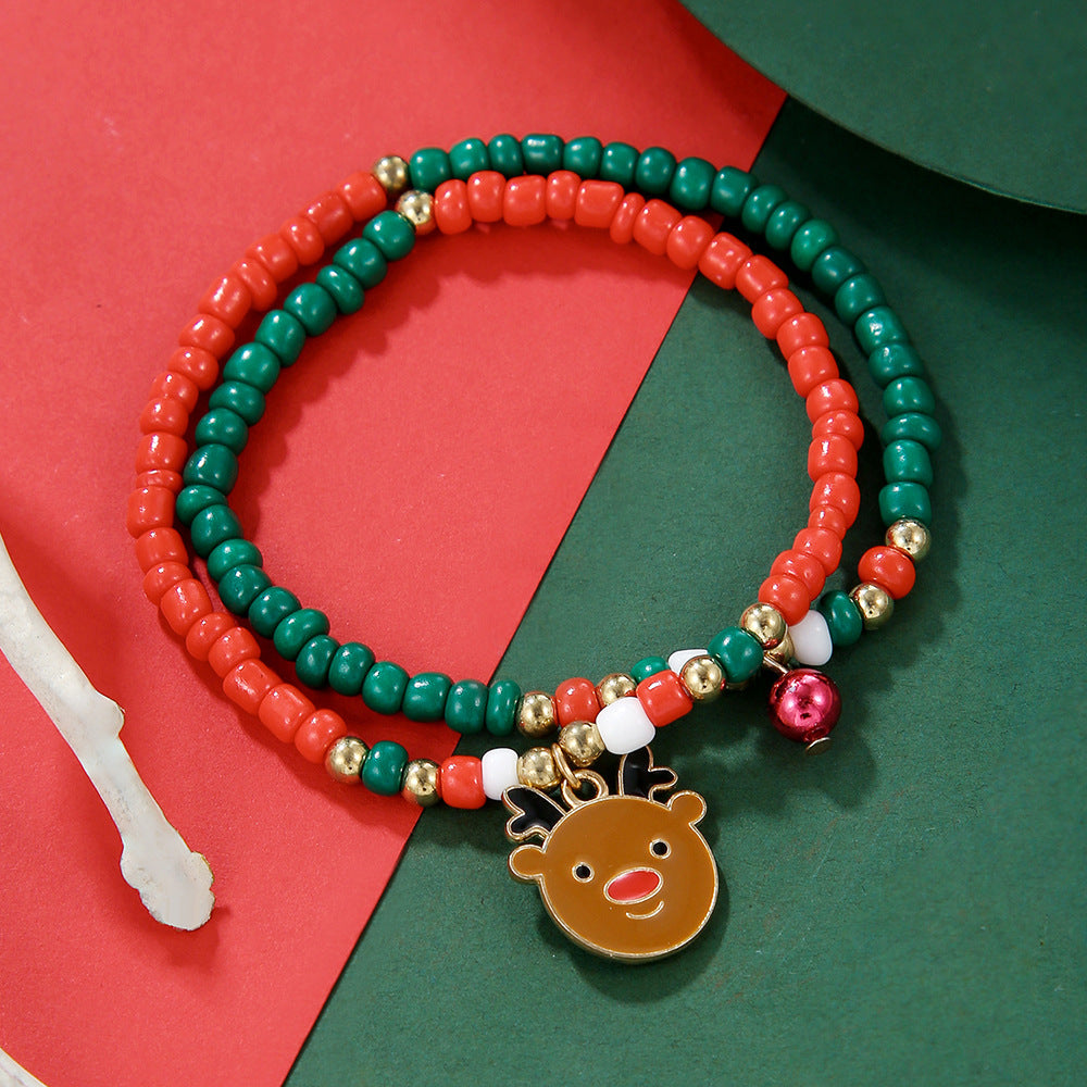 Christmas Carrying Strap Micro Glass Bead Bracelets