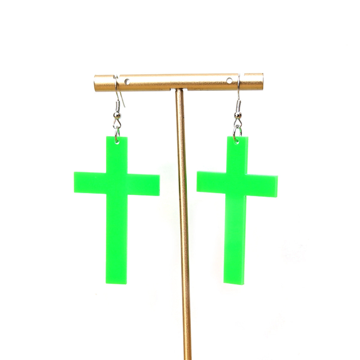 Black Cross Acrylic Long Geometric Lady Earrings