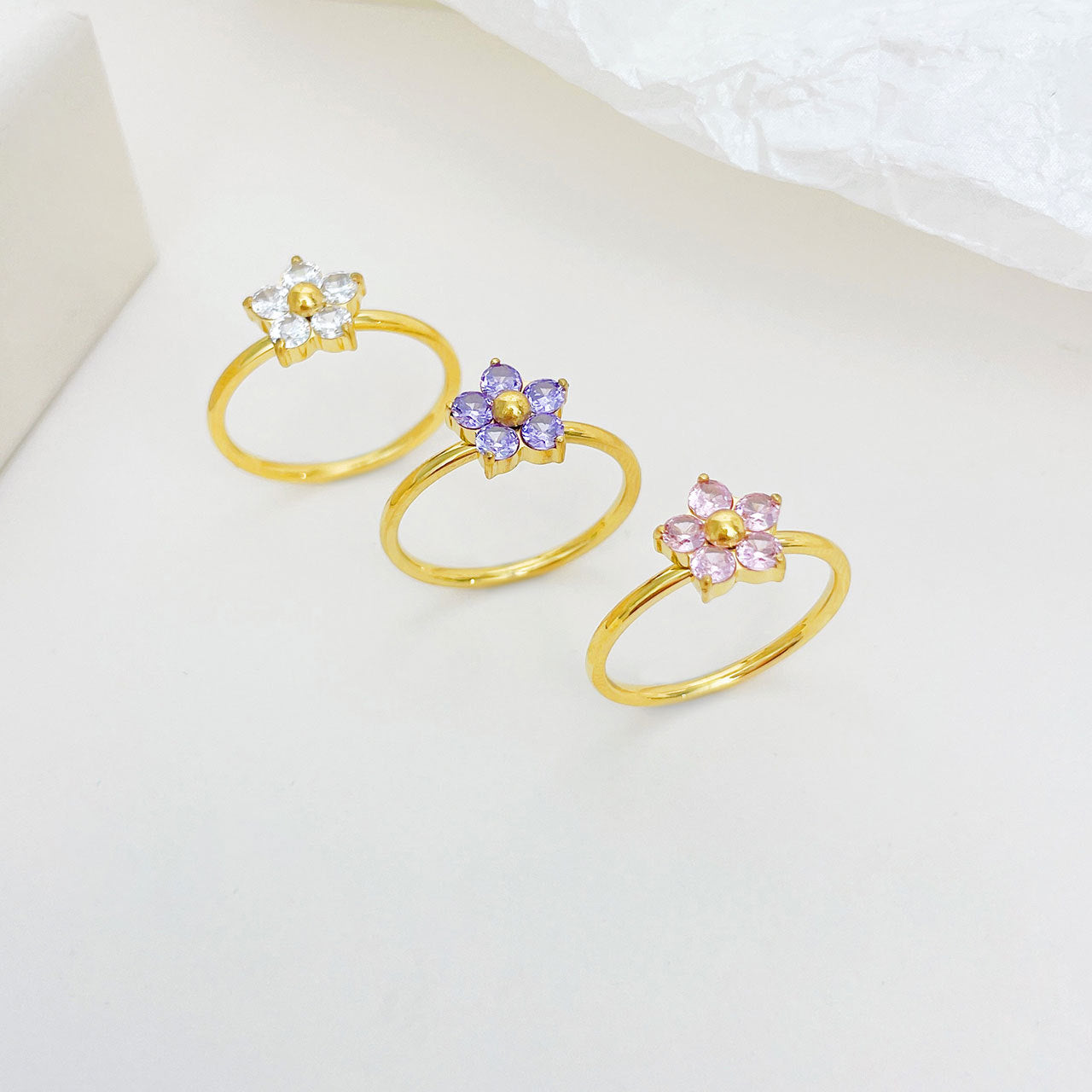 Flower Cold Style Personality High Sense Rings