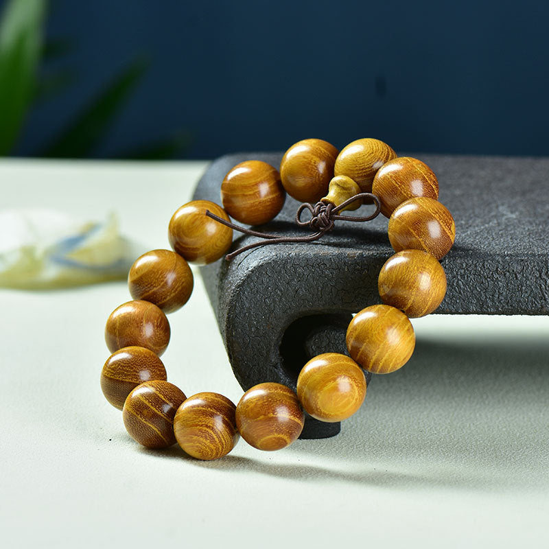 Women's & Men's Natural Gold Sandalwood Beads Fashion Collectible Artsy Bracelet