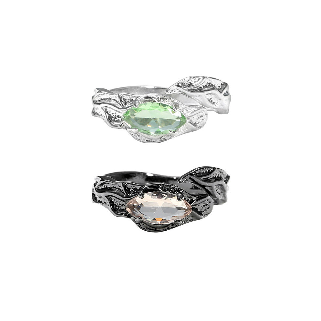 Style French Irregular Feeling Zircon Opening Rings