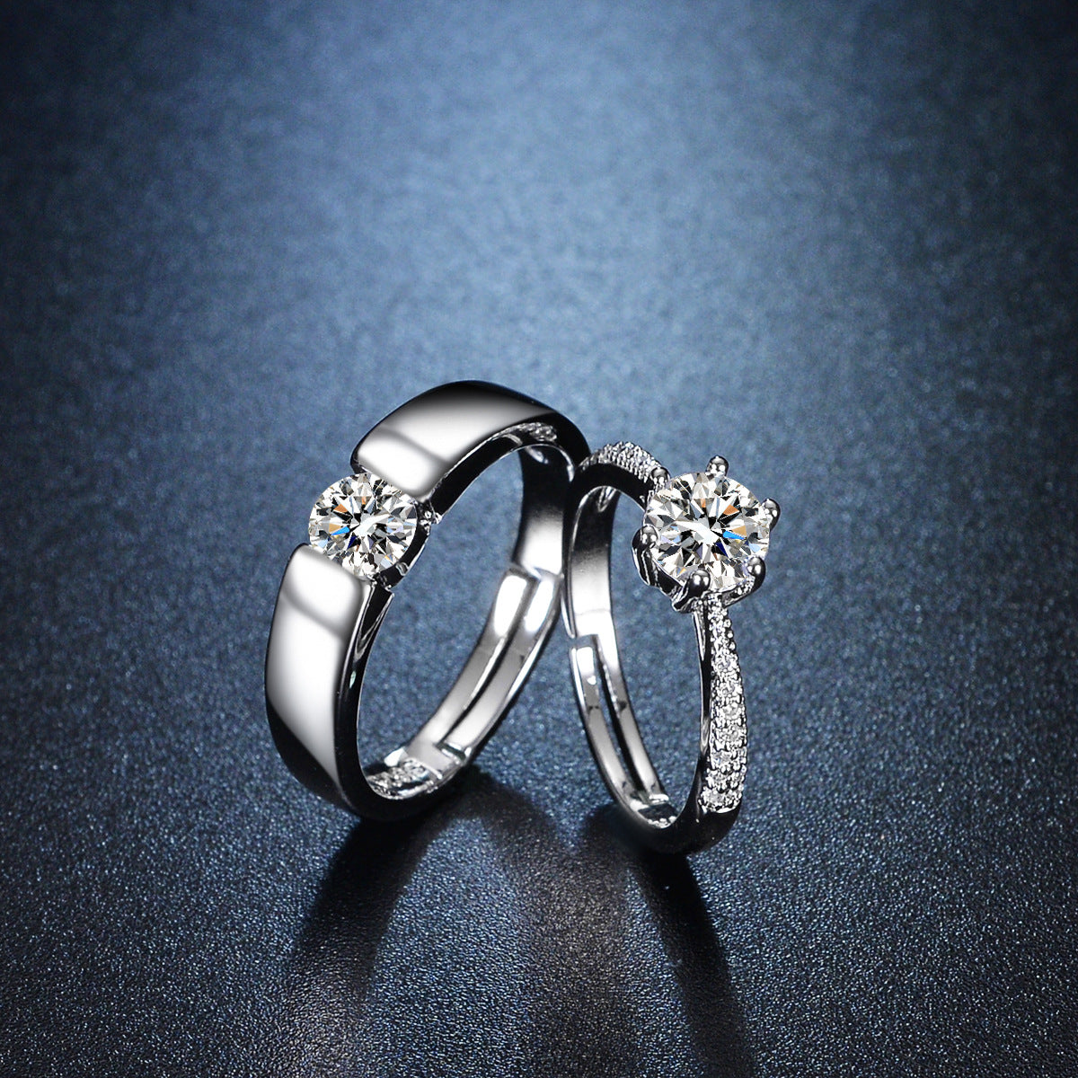 Women's Korean Style Diamond Simulation Personality Couple Ring