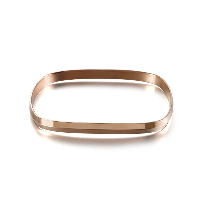 Women's Fashion Titanium Steel Small Square Gold Bracelets