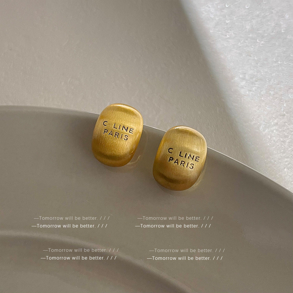 Matte Texture Geometric Female Niche Fashion Earrings