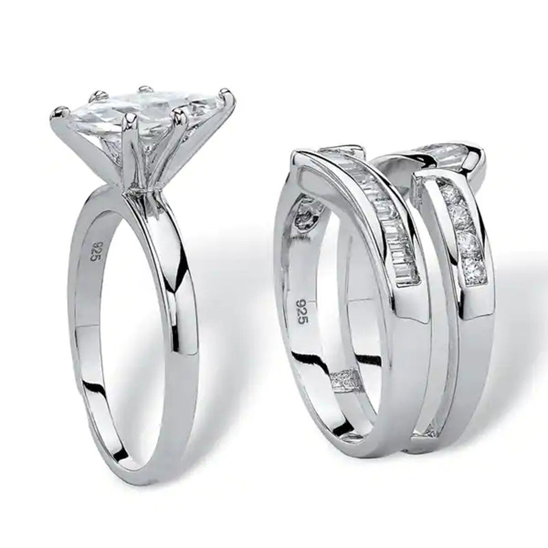 Shi Simulated Zircon Engagement Three-piece Index Ring