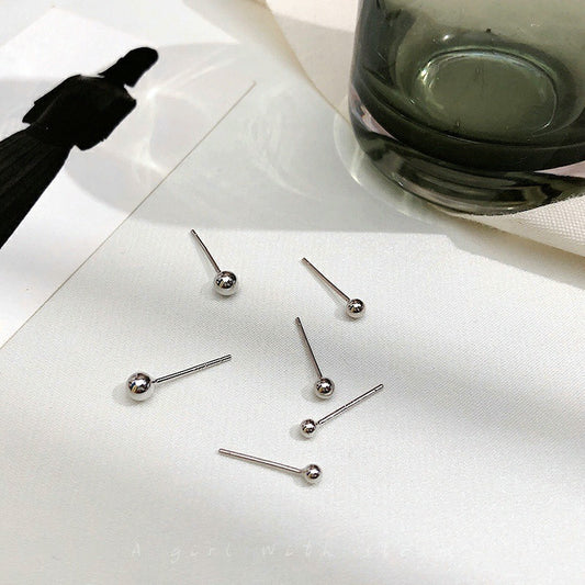 Women's & Men's Sier Needle Compact Mini Beanie For Simple Stud Earrings