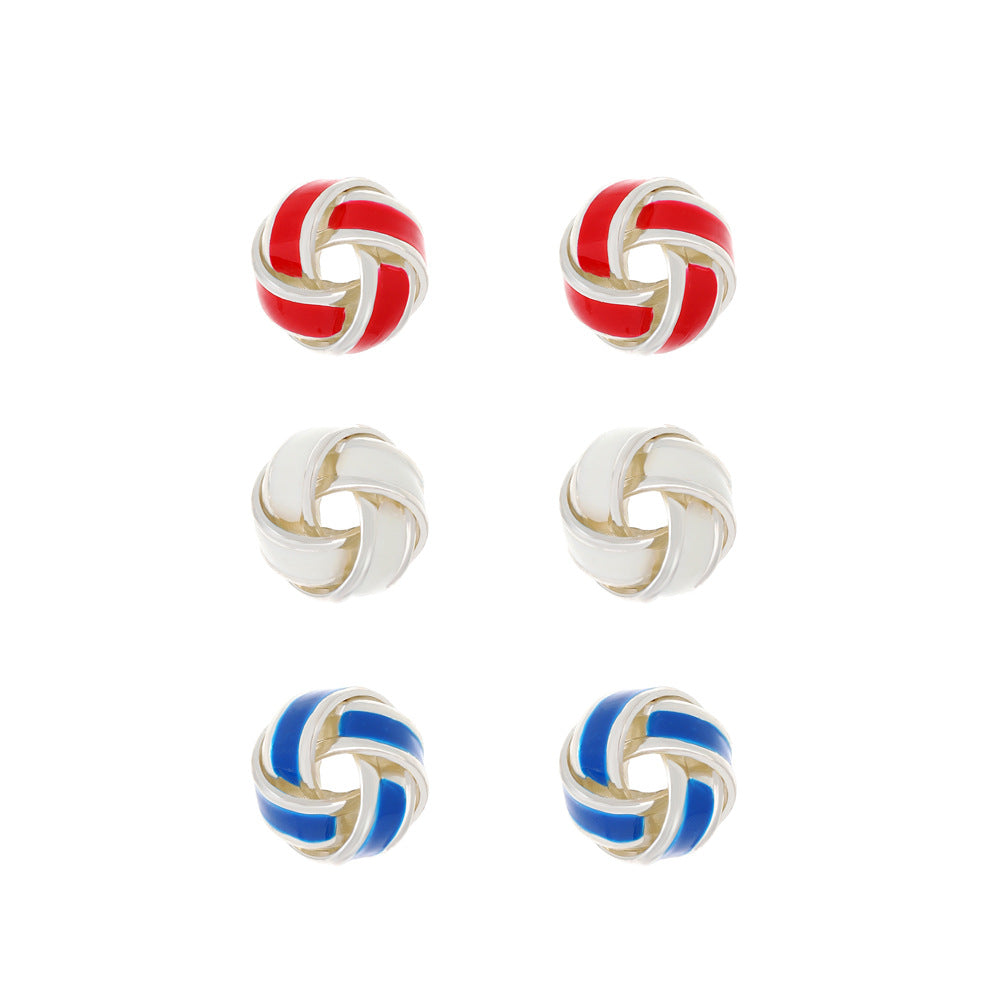 Women's Carnival Party Stars Stripes National Flag With Stud Earrings